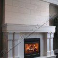 modern limestone fireplace surround